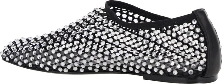 Silver Colored Ballet Flats With All-over Rhinestone Embellishments In Fabric Woman - Image 3