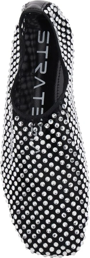Silver Colored Ballet Flats With All-over Rhinestone Embellishments In Fabric Woman - Image 4