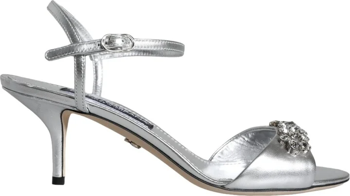 Silver Crystal AnkleStrap Keira Sandals Women's Shoes (Pre-Owned)