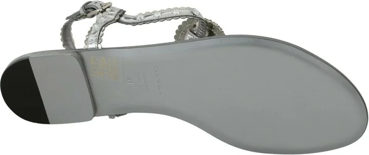Silver Crystal Sandals Flip Flops Women's Shoes - Image 4