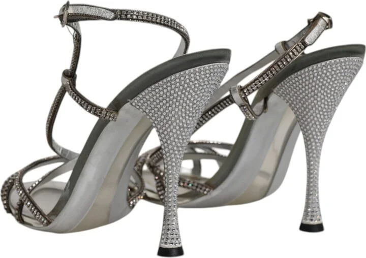 Silver Crystal Slingback KEIRA Sandals Women's Shoes (Pre-Owned) - Image 5