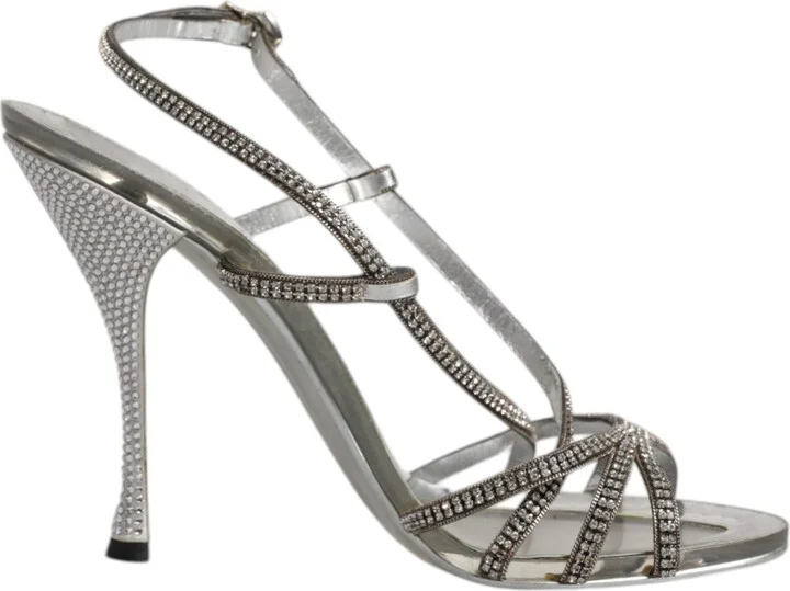 Silver Crystal Slingback KEIRA Sandals Women's Shoes (Pre-Owned)