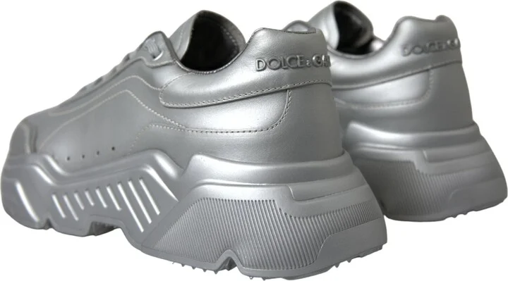 Silver DAYMASTER Leather Men Casual Sneakers Men's Shoes - Image 4