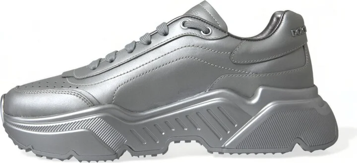 Silver DAYMASTER Leather Men Casual Sneakers Men's Shoes - Image 5