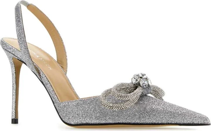 Silver Fabric Pumps - Image 2