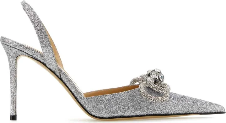 Silver Fabric Pumps