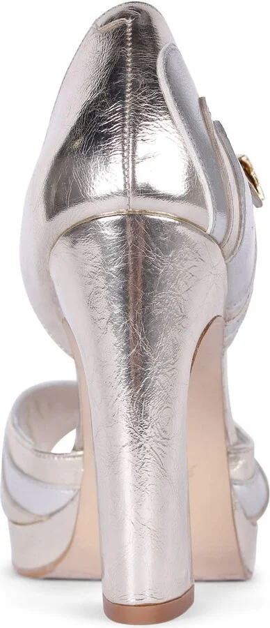 Silver / Gold Lillita Platform Gold Silver Heels - Image 4