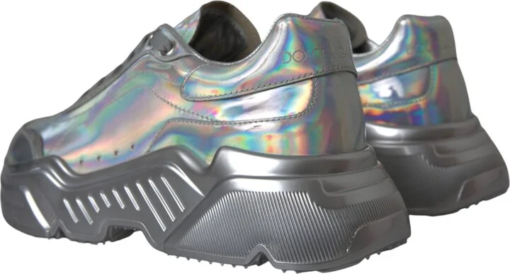 Silver Iridescent DAYMASTER Leather Sneakers Women's Shoes - Image 4