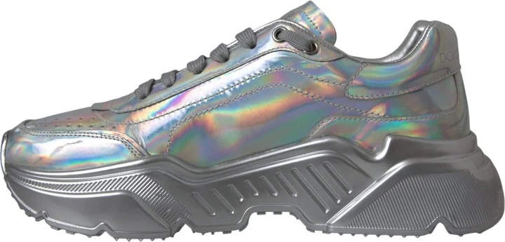 Silver Iridescent DAYMASTER Leather Sneakers Women's Shoes - Image 5