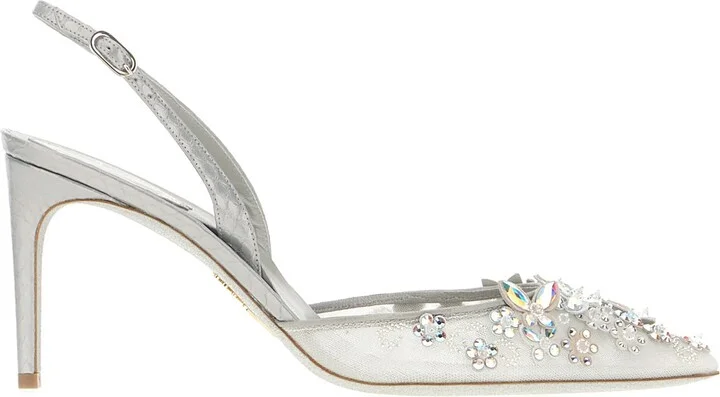 Silver Laces Cinderella Pumps