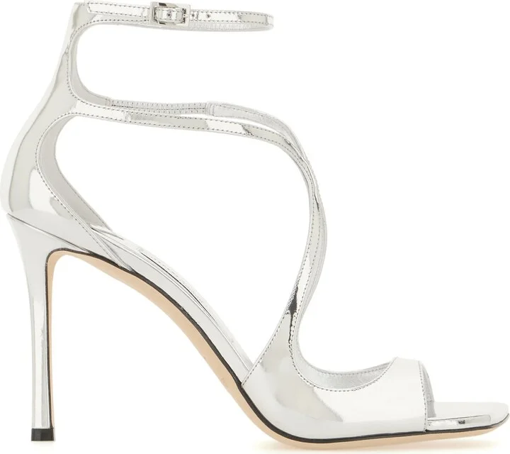 Silver Leather Azia 95 Sandals