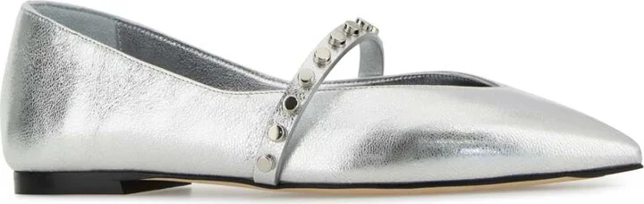 Silver Leather Ballerinas - Image 2