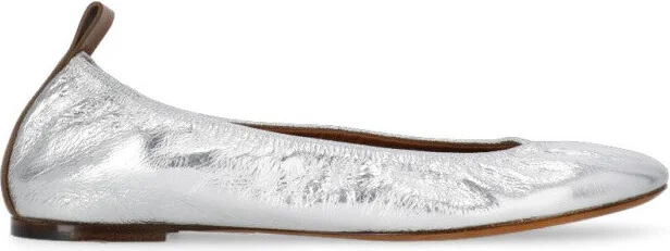 Silver Leather Ballet Shoes