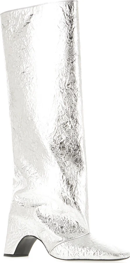 Silver Leather Bridge Boots - Image 2