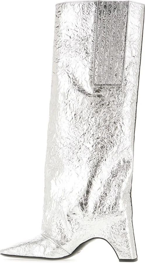 Silver Leather Bridge Boots - Image 3