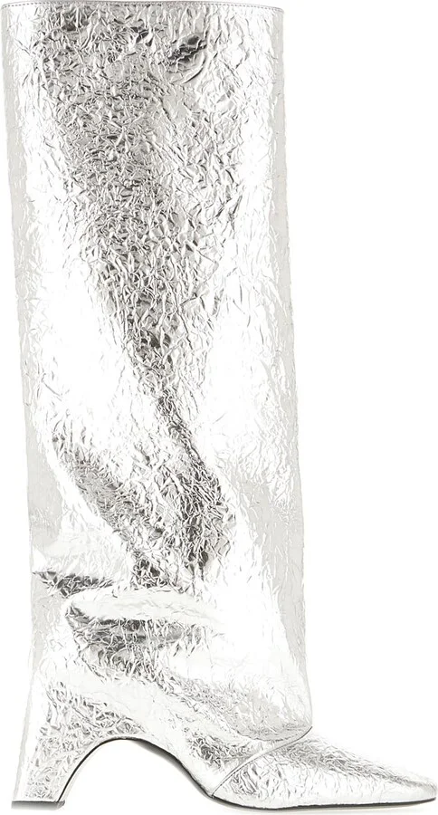 Silver Leather Bridge Boots