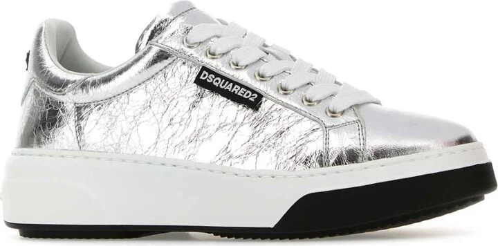 Silver Leather Bumper Sneakers - Image 2