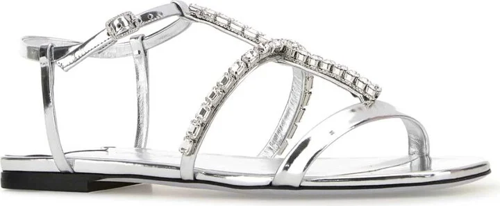 Silver Leather Gwyn Sandals - Image 2