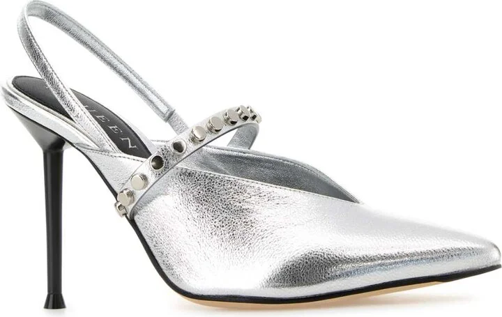 Silver Leather Revel Pumps - Image 2