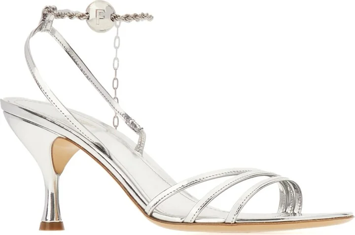 Silver Leather Sandals - Image 2