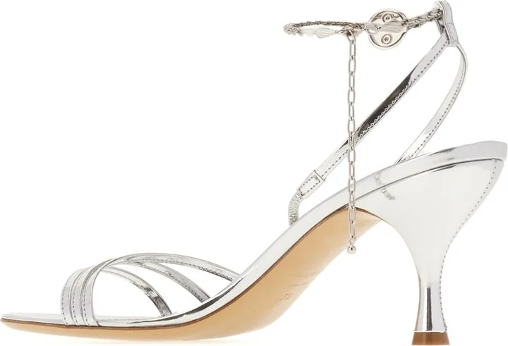 Silver Leather Sandals - Image 3