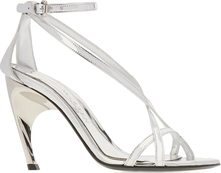 Silver Leather Sandals - Image 2