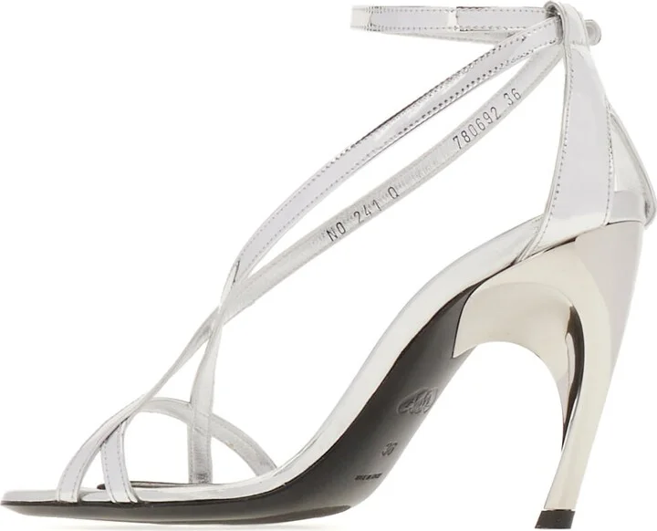 Silver Leather Sandals - Image 3