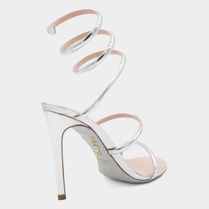 Silver Leather Sandals - Image 2