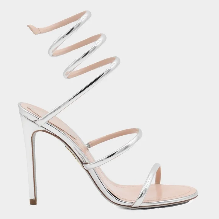 Silver Leather Sandals