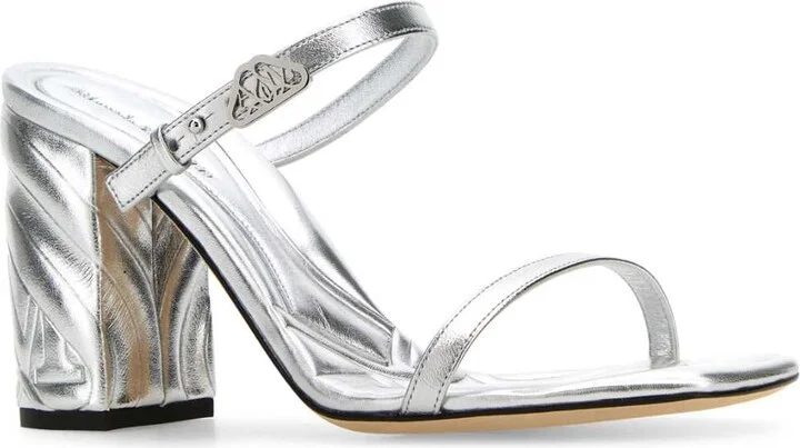 Silver Leather Seal Mules - Image 2