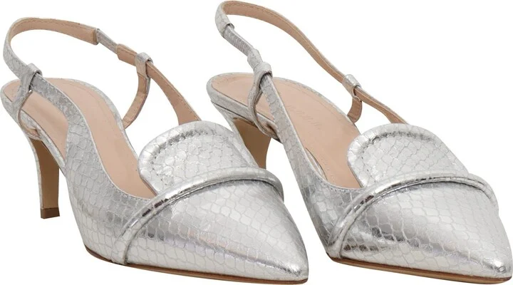 Silver Leather Sling Back - Image 2
