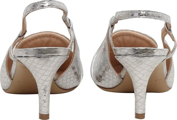 Silver Leather Sling Back - Image 3