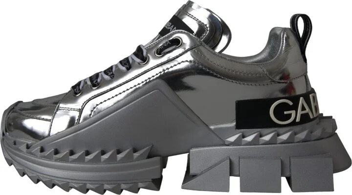 Silver Leather Super Queen Sneakers Women's Shoes (Pre-Owned) - Image 5
