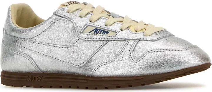 Silver Leather Windspin Sneakers - Image 2