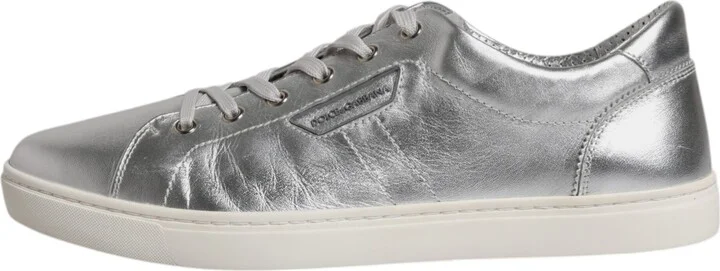 Silver London Low Top Leather Sneakers Men's Shoes (Pre-Owned) - Image 6