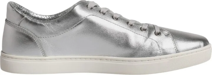 Silver London Low Top Leather Sneakers Men's Shoes (Pre-Owned)