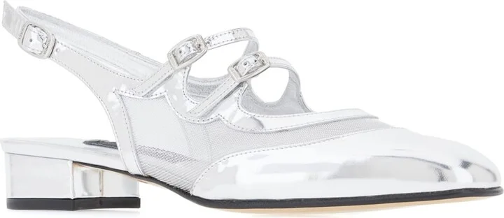 Silver Mesh And Leather Peche Night Pumps - Image 2