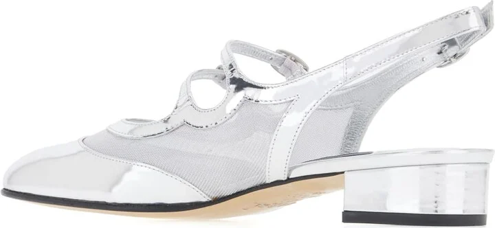 Silver Mesh And Leather Peche Night Pumps - Image 3