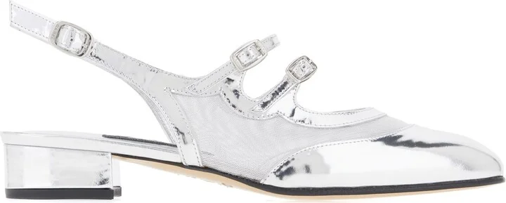 Silver Mesh And Leather Peche Night Pumps