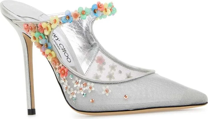 Silver Mesh Daisy Mules - Image 2