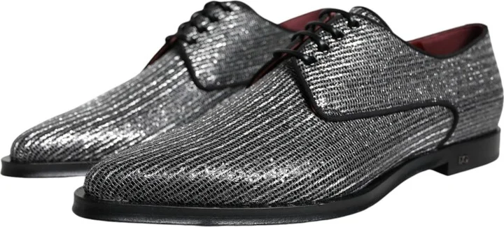 Silver Polyurethane Derby Formal Dress Men's Shoes - Image 3