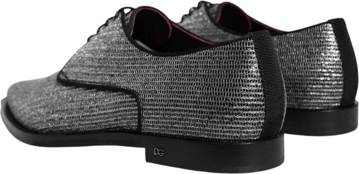 Silver Polyurethane Derby Formal Dress Men's Shoes - Image 4