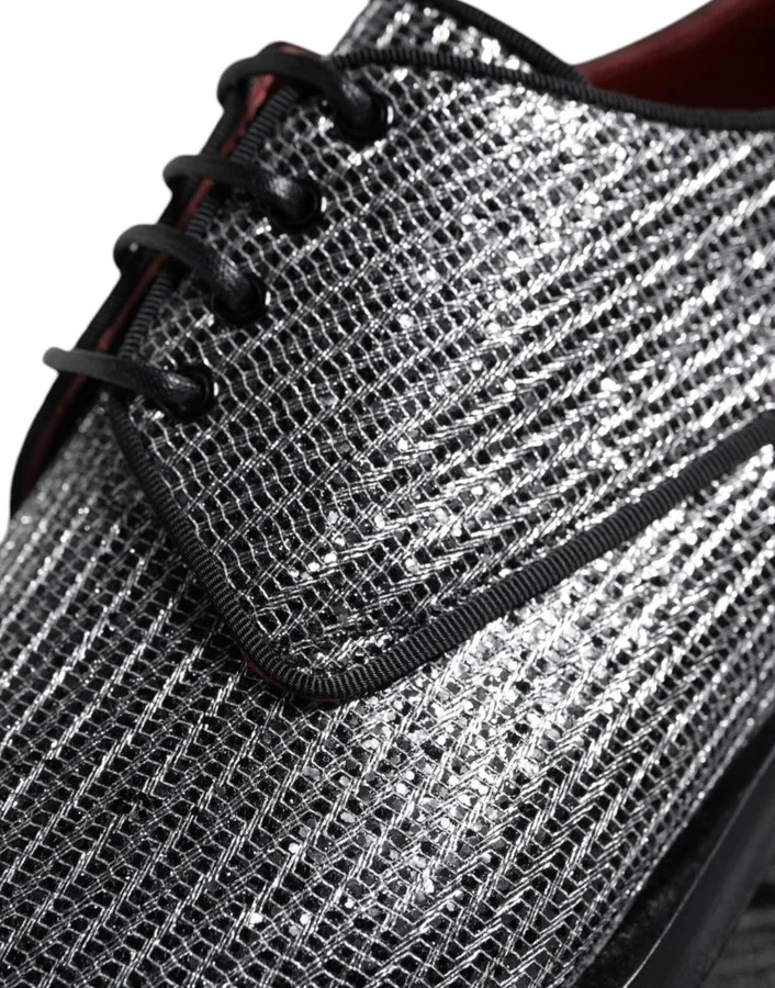 Silver Polyurethane Derby Formal Dress Men's Shoes - Image 6