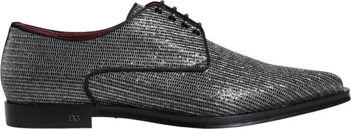Silver Polyurethane Derby Formal Dress Men's Shoes