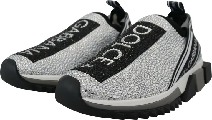 Silver Rhinestones Sorrento Sneakers Women's Shoes - Image 3