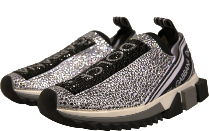 Silver Rhinestones Sorrento Sneakers Women's Shoes (Pre-Owned) - Image 3