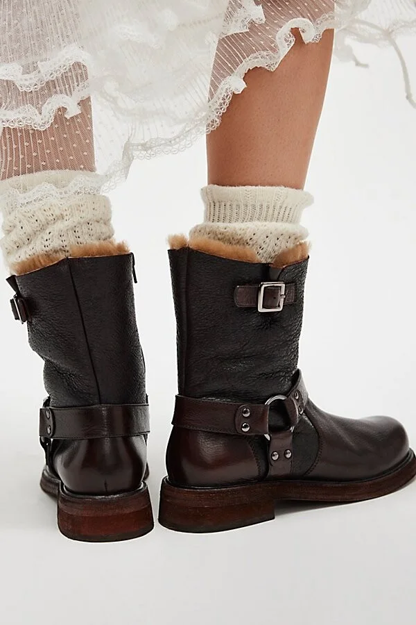 Silverstone Shearling Moto Boots - Image 4