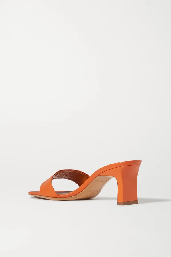SIMON MILLER - Solo Textured-leather Mules - Orange - Image 3