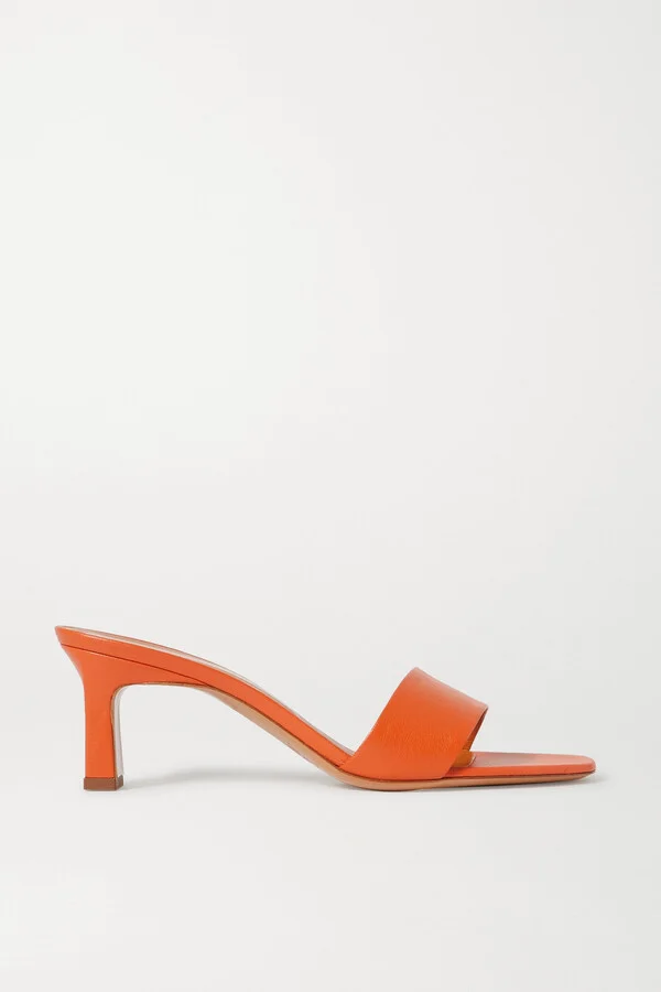 SIMON MILLER - Solo Textured-leather Mules - Orange