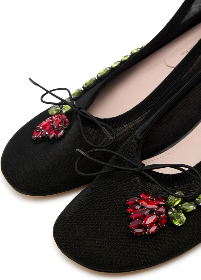 Simone Rocha 40 Crystal-embellished Mesh Pumps - Image 3